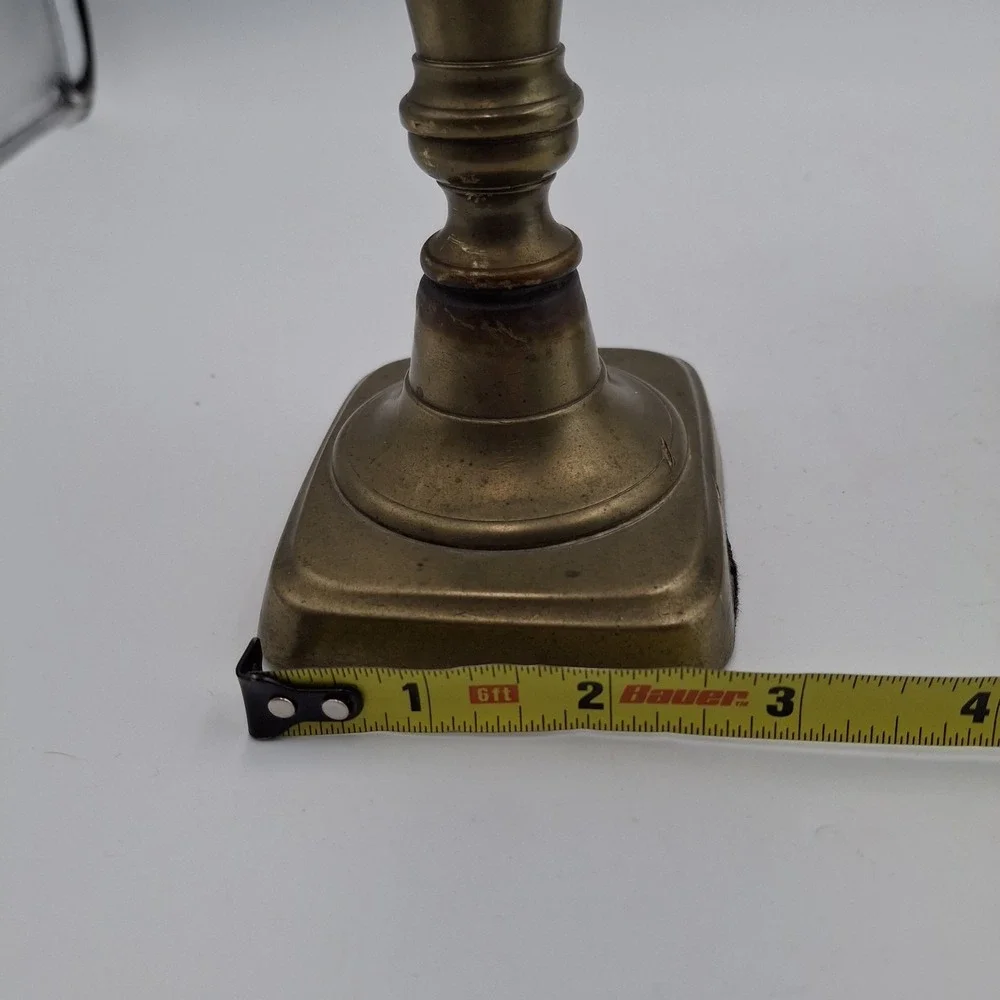 Vintage Solid Brass Candlestick Holders Pair 7.75